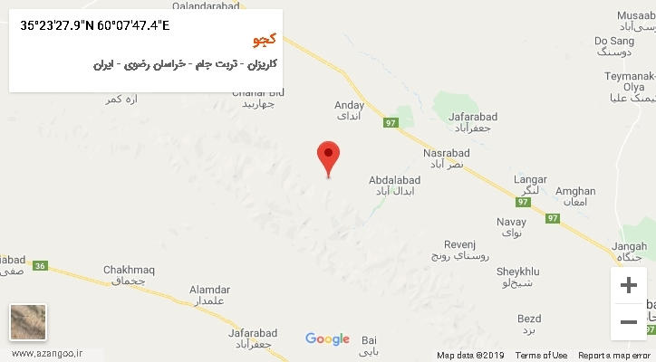 روستای کجو بر روی نقشه