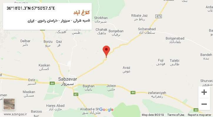 روستای کلاغ آباد بر روی نقشه