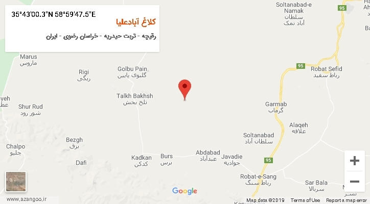 روستای کلاغ آبادعلیا بر روی نقشه