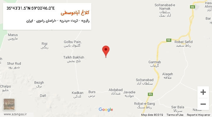 روستای کلاغ آبادوسطی بر روی نقشه