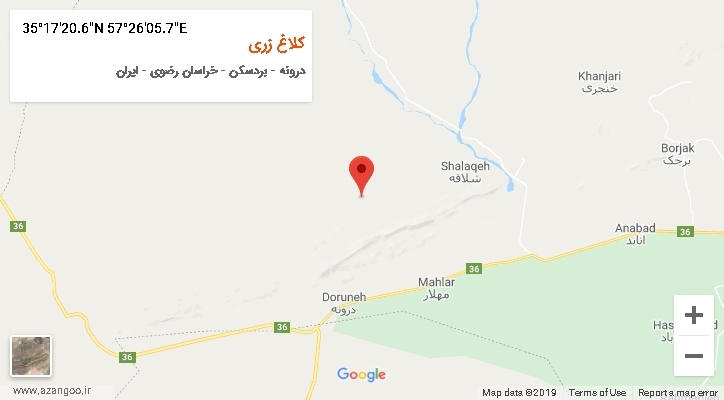 روستای کلاغ زری بر روی نقشه