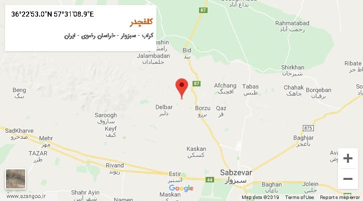 روستای کلفچدر بر روی نقشه