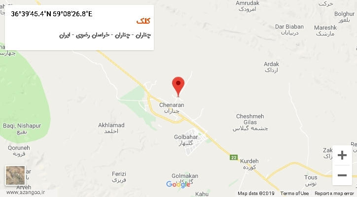 روستای کلک بر روی نقشه