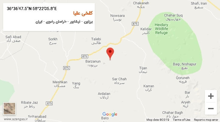 روستای کلخی علیا بر روی نقشه