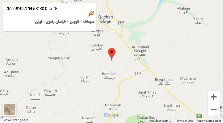 روستای کلر بر روی نقشه
