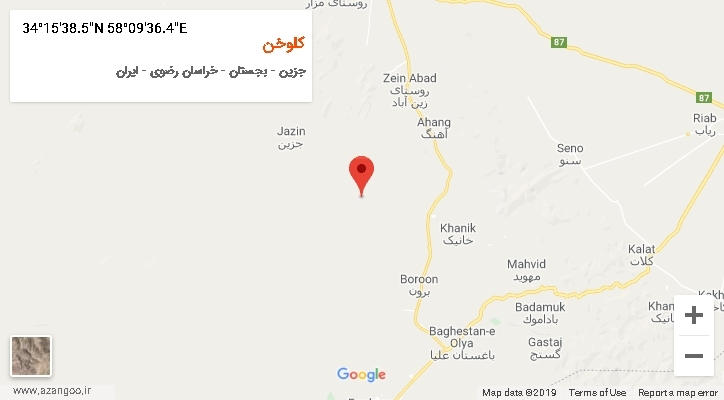روستای کلوخن بر روی نقشه