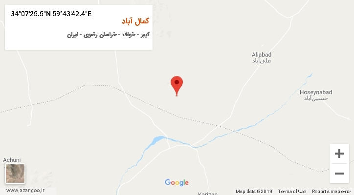 روستای کمال آباد بر روی نقشه