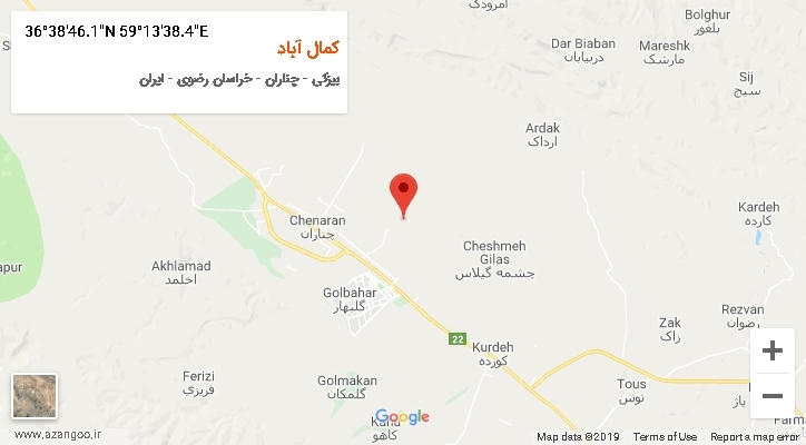 روستای کمال آباد بر روی نقشه