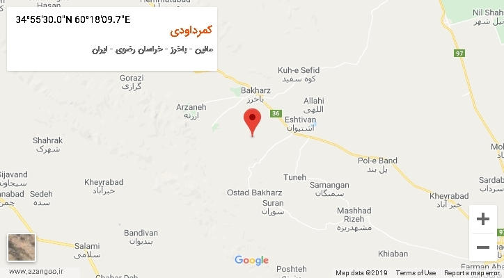 روستای کمرداودی بر روی نقشه