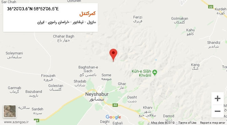 روستای کمرکندل بر روی نقشه