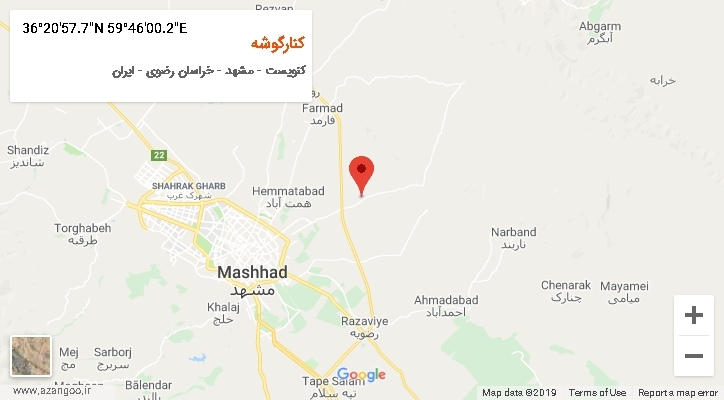 روستای کنارگوشه بر روی نقشه