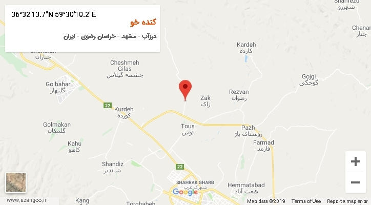 روستای کنده خو بر روی نقشه