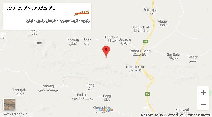 روستای کندنصیر بر روی نقشه