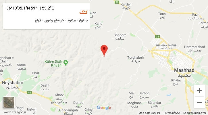روستای کنگ بر روی نقشه