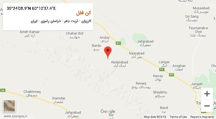 روستای کن قفل بر روی نقشه