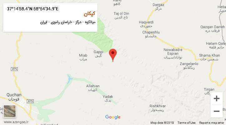 روستای کپکان بر روی نقشه