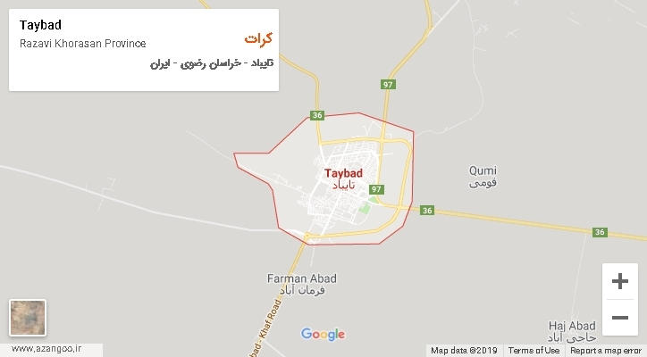 دهستان کرات بر روی نقشه