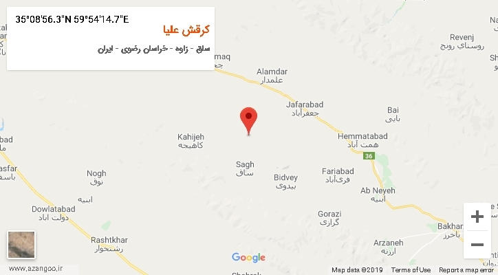 روستای کرقش علیا بر روی نقشه
