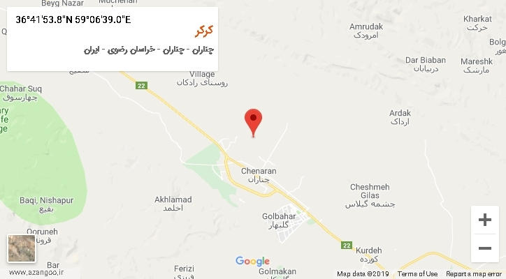 روستای کرکر بر روی نقشه