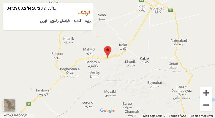 روستای کرشک بر روی نقشه