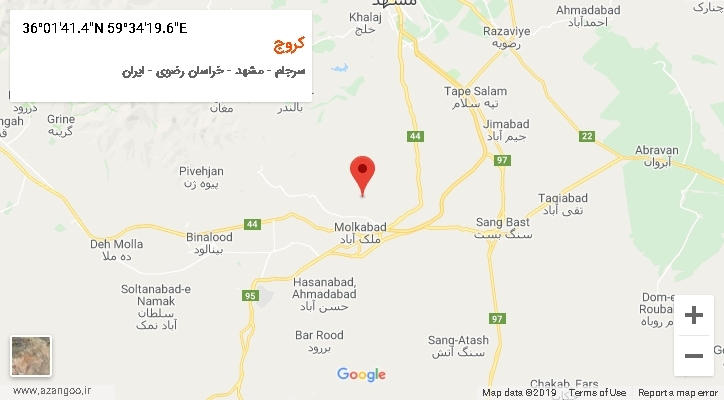روستای کروج بر روی نقشه