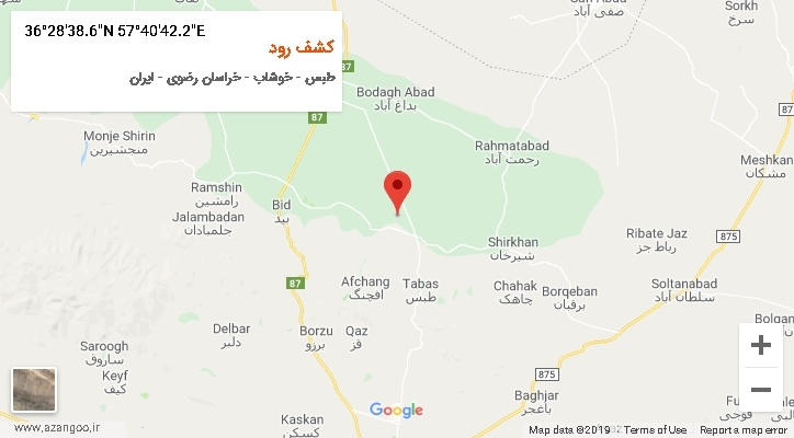 روستای کشف رود بر روی نقشه