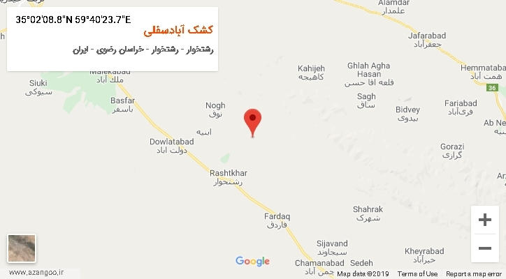 روستای کشک آبادسفلی بر روی نقشه