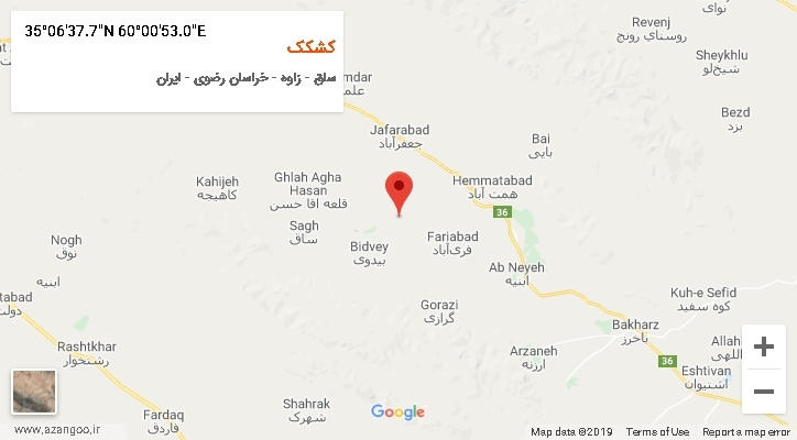 روستای کشکک بر روی نقشه