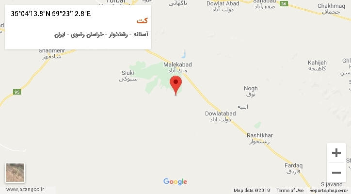 روستای کت بر روی نقشه