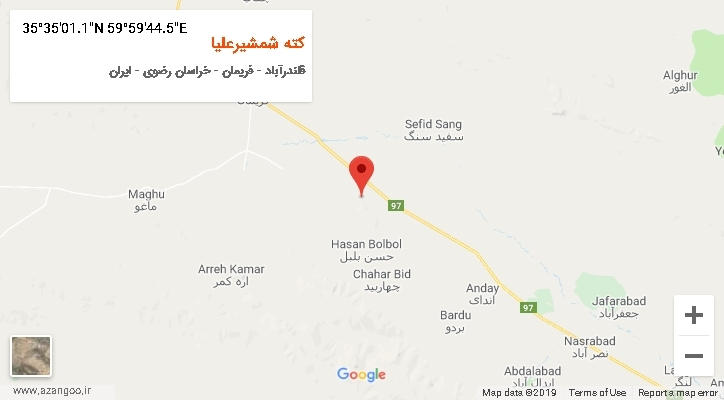 روستای کته شمشیرعلیا بر روی نقشه