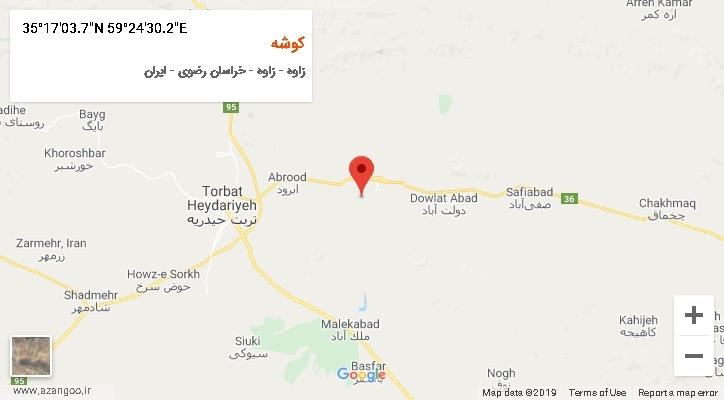 روستای کوشه بر روی نقشه