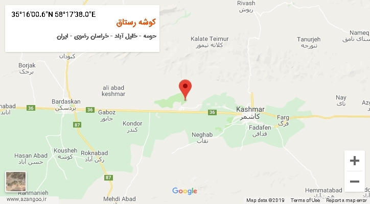 روستای کوشه رستاق بر روی نقشه