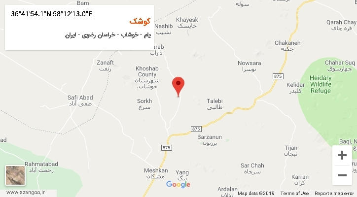 روستای کوشک بر روی نقشه