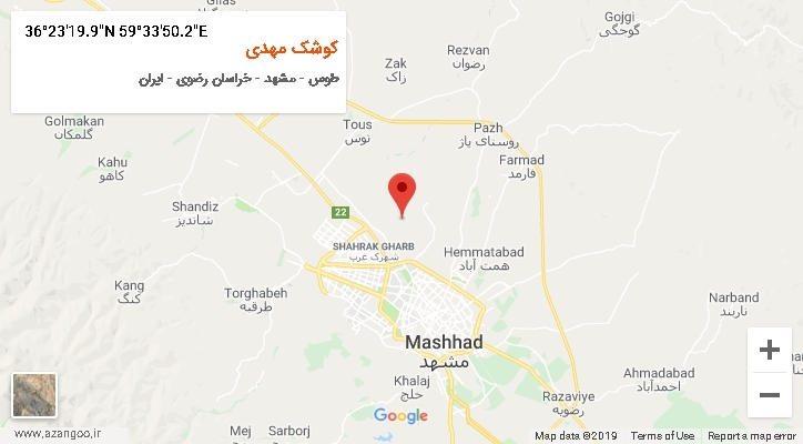 روستای کوشک مهدی بر روی نقشه