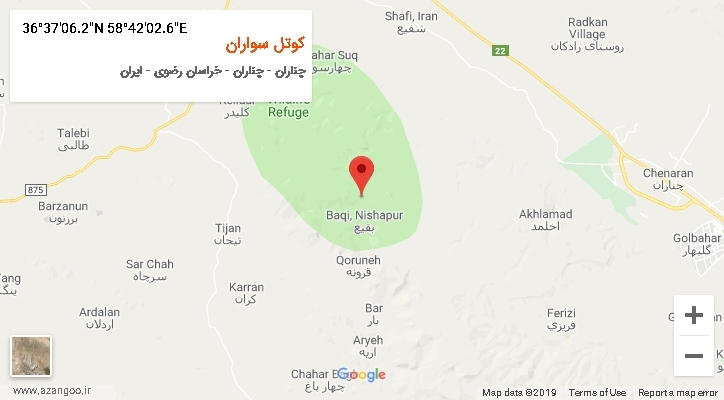 روستای کوتل سواران بر روی نقشه