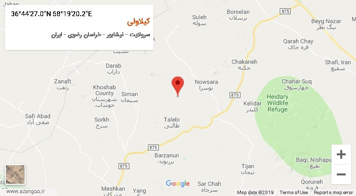 روستای کیلاولی بر روی نقشه