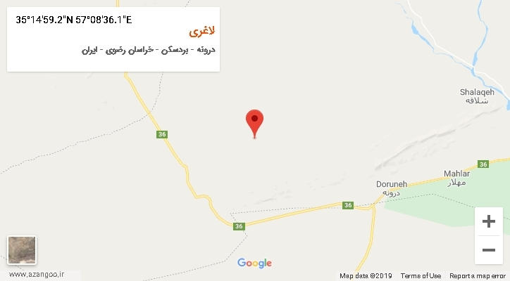 روستای لاغری بر روی نقشه