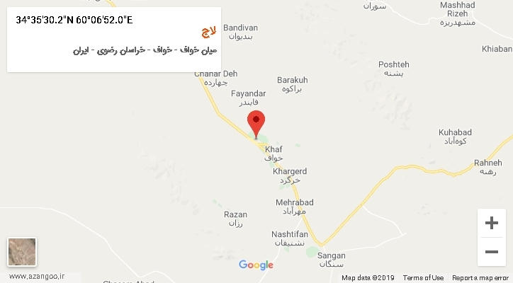 روستای لاج بر روی نقشه