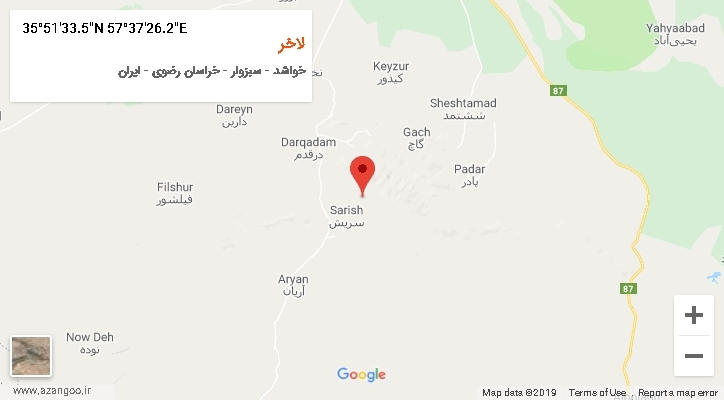 روستای لاخر بر روی نقشه