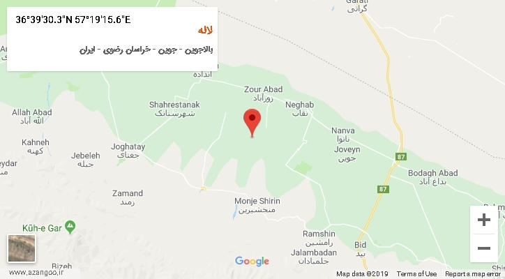 روستای لاله بر روی نقشه