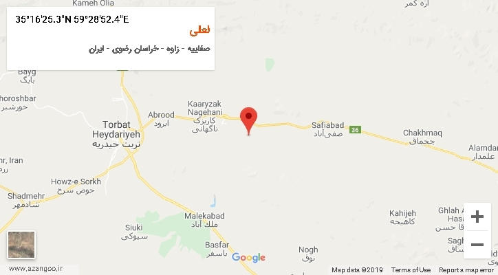 روستای لعلی بر روی نقشه