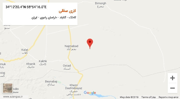 روستای لاری سفلی بر روی نقشه