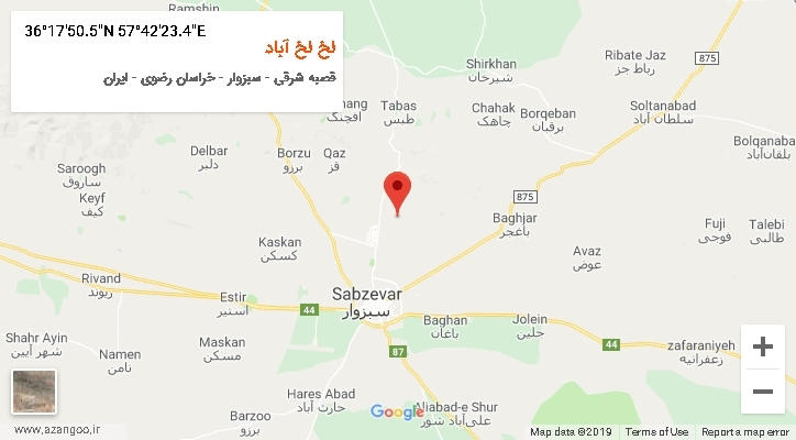 روستای لخ لخ آباد بر روی نقشه