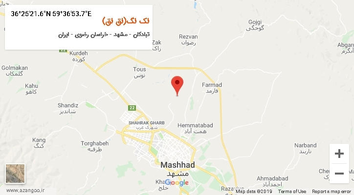 روستای لک لگ(لق لق) بر روی نقشه