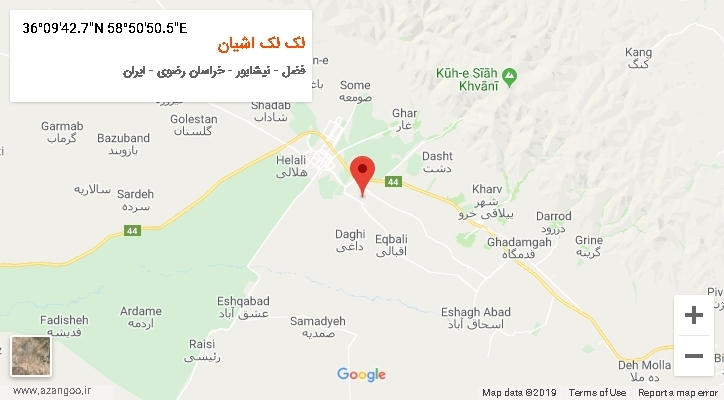 روستای لک لک اشیان بر روی نقشه