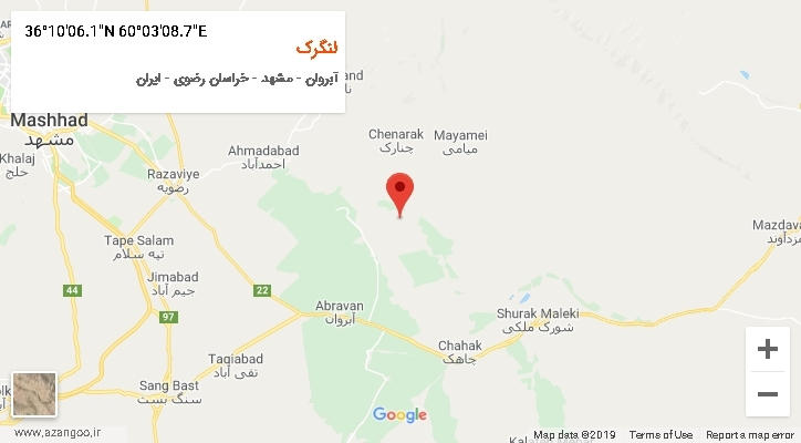 روستای لنگرک بر روی نقشه