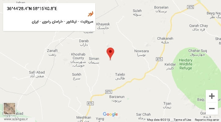 روستای لور بر روی نقشه