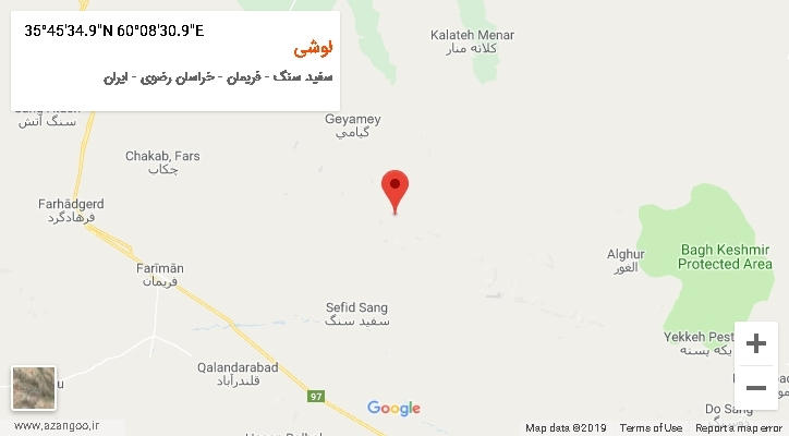 روستای لوشی بر روی نقشه