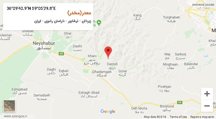 روستای معدر(مخدر) بر روی نقشه