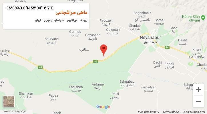 روستای ماهی سراشجاعی بر روی نقشه
